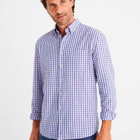 johnnie-O Other - johnnie-O Men’s Button Down Purple Check Gingham Abner‎ Shirt LARGE Long Sleeve